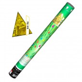 Пневмохлопушка 40 см. КОНФЕТТИ: наполнение - прямоугольники - 100% двухсторонняя фольга, 10х20 мм, ц... Пневмохлопушка 60 см, прямоугольники золото